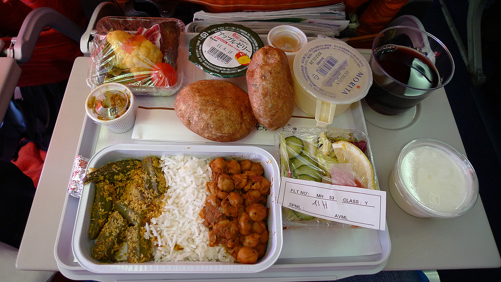 a tray of food on a table