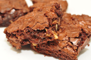 a close up of brownies