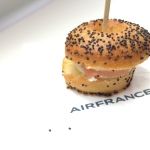a bagel sandwich with a toothpick