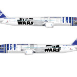 a two airplanes with a star wars logo