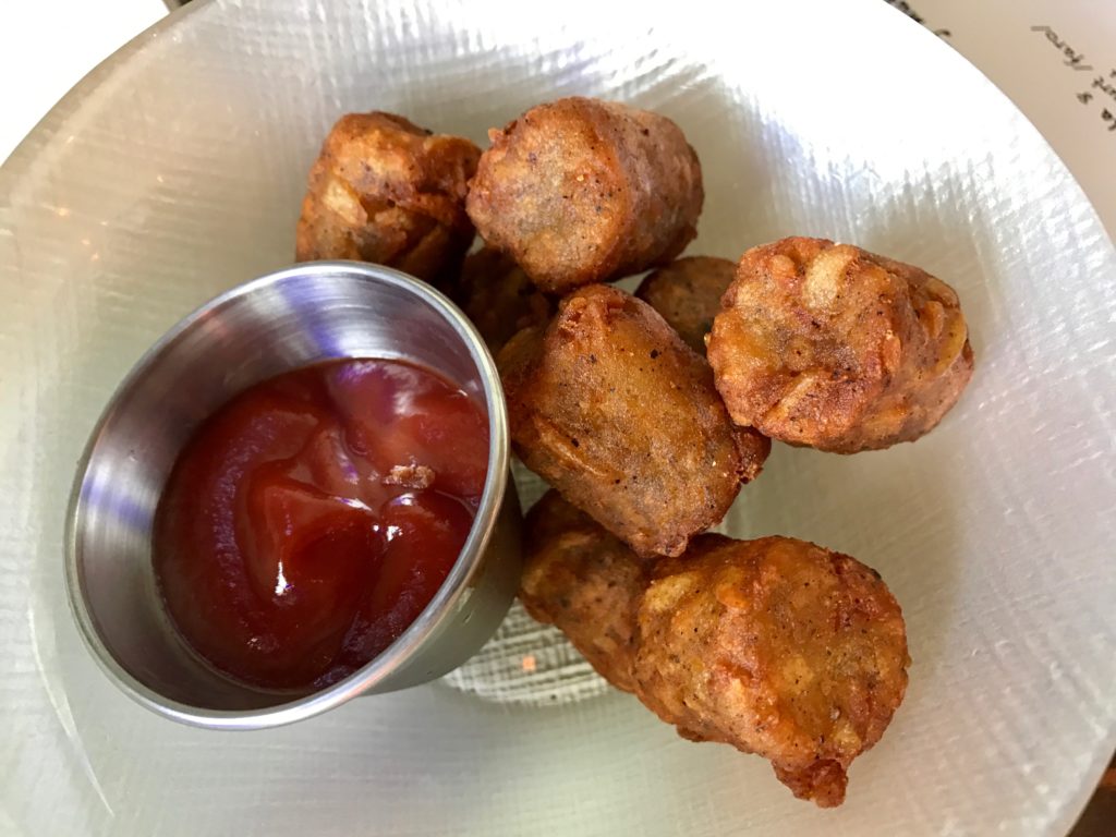 Smoked tater tots made in-house. I dare you to find another restaurant spending the time to make their own tots.