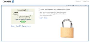 a padlock with a login page