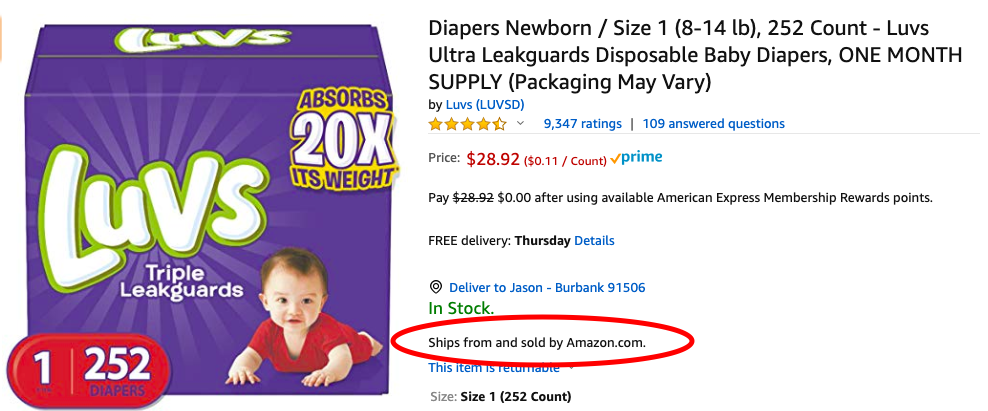 a product box with a baby in it